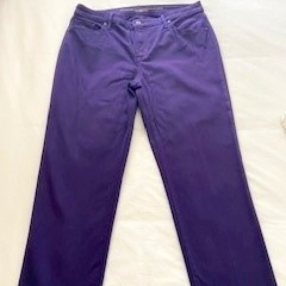 Chico's So Slimming Girlfriend Slim Ankle Purple Denim 2.5